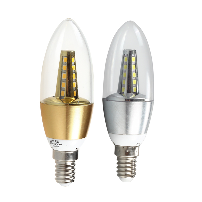 十装led蜡烛灯泡e1小螺口拉尾水晶尖泡3w节能吊灯5w客厅光源