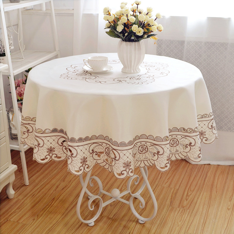 圆桌桌布餐桌布艺欧式大圆桌家用圆形台布小方桌圆茶几餐厅正方形