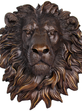 铜狮头铜狮子头大号铜狮首铜器工艺品家居饰品墙壁挂件