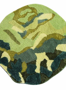 周末派现代简约绿色田园风地毯卧室床边撸猫感客厅沙发茶几地垫