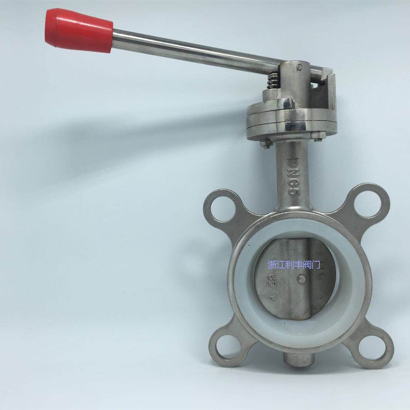 D71X-10/1P/软密封硅胶衬四氟DN-200/30不锈钢对夹式手动蝶