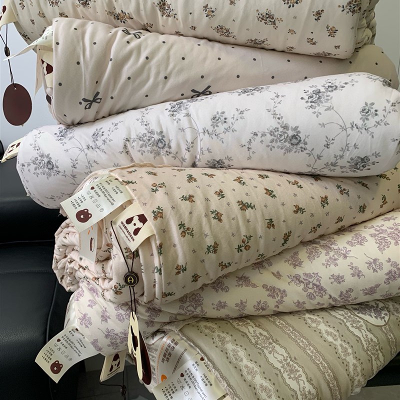 A类大豆纤维针织棉碎花夏凉被双人空调被可机洗碎花空调被春秋被