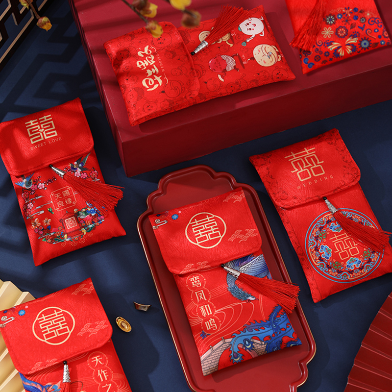 国潮古风手工彩绘婚礼结婚红包大号万元改口费送礼创意个性利是封