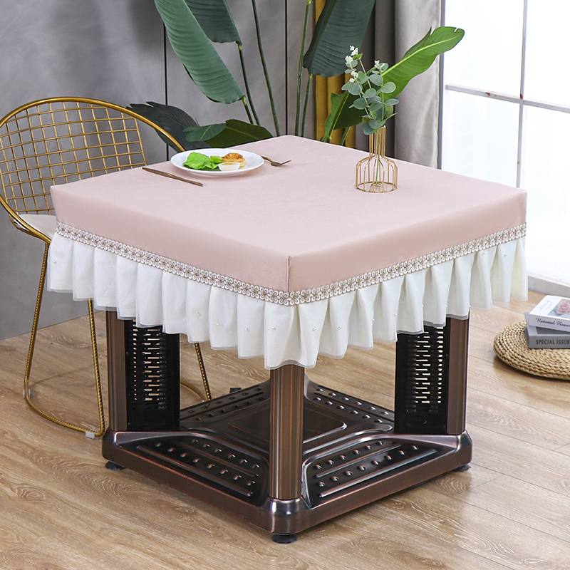全自动麻将机罩防尘罩八仙桌盖布正方形电炉罩餐桌布简约奶油风