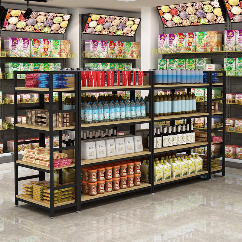 中岛柜展示台双面超市货架展示架多层零食架流水台精品展示柜定做