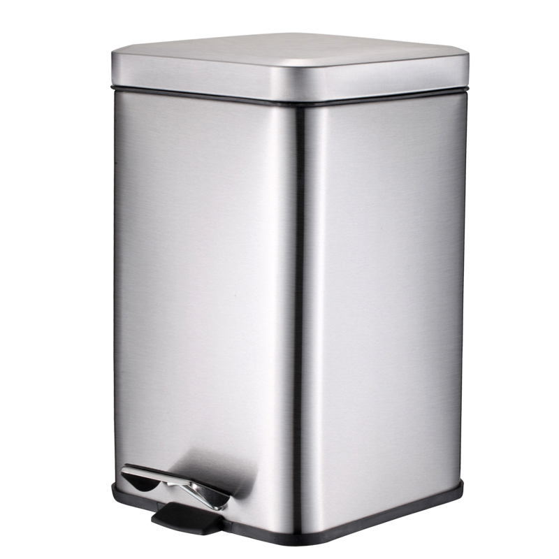 垃圾桶家用正方形简约不锈钢脚踏时尚欧式带盖白色卫生桶
