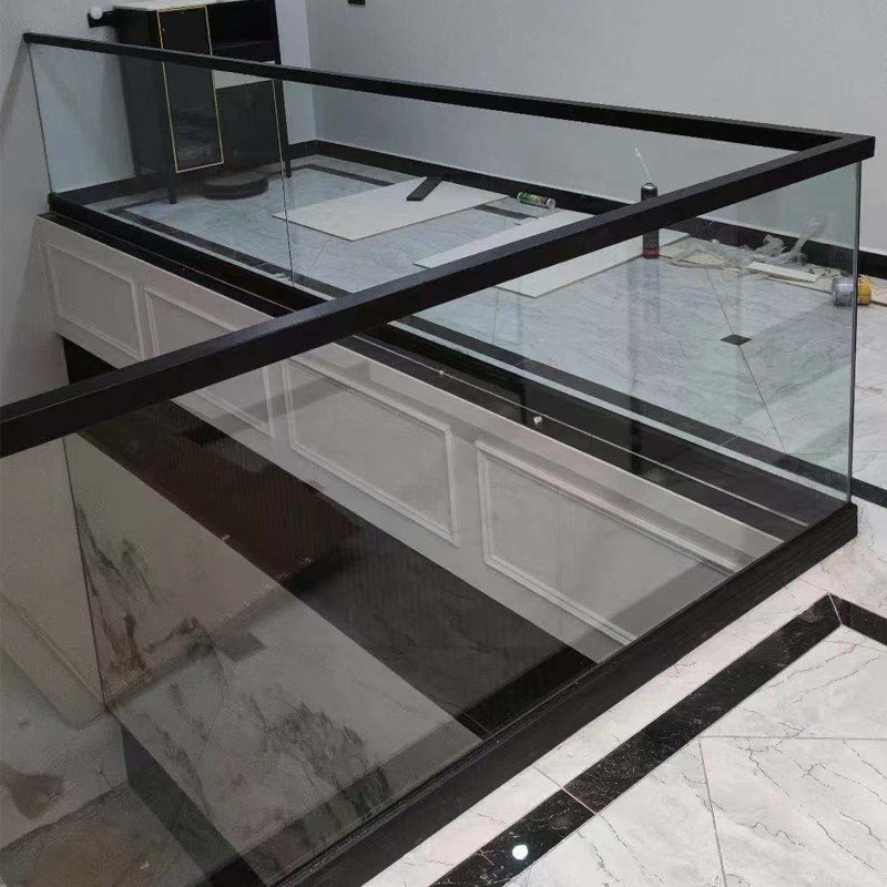 无框玻璃扶手轨道地槽护栏卡槽栏杆阳台楼梯预埋u型槽铝合金明槽