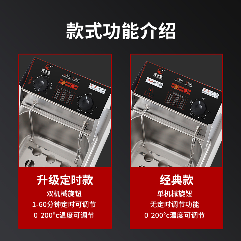 电炸炉油条炸鸡商用单缸缸全自动恒温多功能摆摊定时炸串油炸机