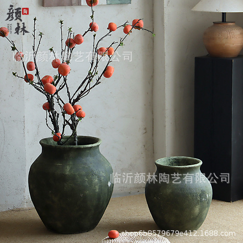 复古百搭陶罐水泥花盆绿植盆