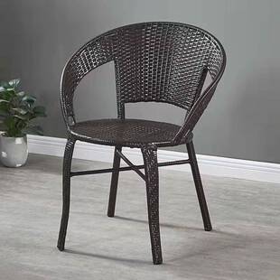 椅子休闲阳台靠背椅藤编藤椅三件套成人扶手椅户外庭院简约高背