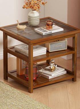 日式易床头边柜家屋用卧室出租用小型玻璃简床柜置物UDA架迷你收