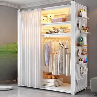 205TVK2衣柜开式 衣架置物架带遮挡帘收纳加易厚多层出放租屋简衣