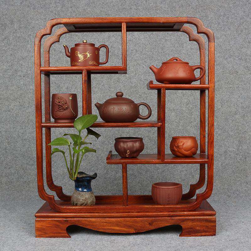源头博古架HPM中号茶壶架古董架置物架面茶具架桌小摆件实木式多
