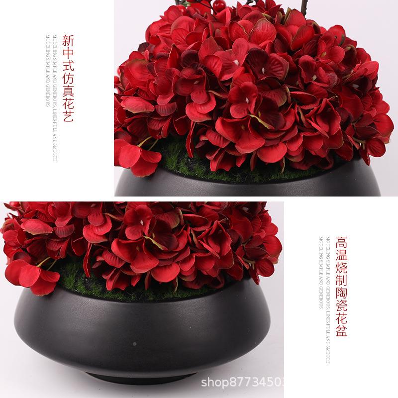 新式仿真花艺小盆绿植假栽中花盆样板房茶几客厅餐IHY景桌装饰品