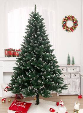 新家圣诞节装品饰品加密PVC尖头沾SYCT113白圣诞树居摆件