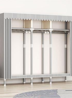 承简易衣柜家用卧室albb009全钢架布衣柜大出租房用衣柜服衣橱重