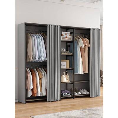 9U挂架落地卧室家用GCL收双层开放式衣柜多能纳衣帽间房间置功物