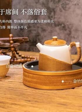 竹壶编蓄水壶承垫高端形储泡TEG水承壶干台茶承中圆式盖碗紫砂壶