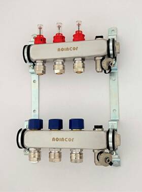 30铜不锈钢地热地管分水器水暖气分集水器全配暖件4分ZZ18145水器