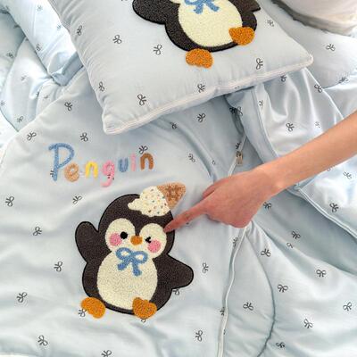 025新款织针双层纱2巾绣萌JAK宠系毛列抱枕被