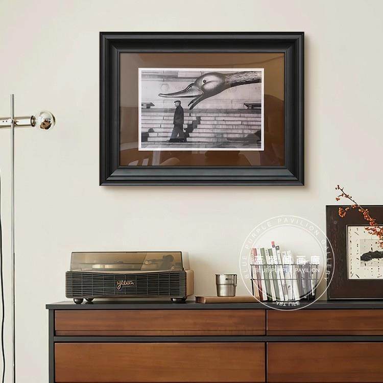 床头美式摄边影艺术客厅DAT风沙发法式小背景飞装鸟集古饰画柜挂