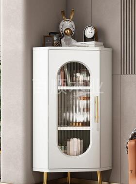 转柜墙角柜角厅轻GOP奢感角几拐角矮柜卧三角形储物室柜收纳客柜