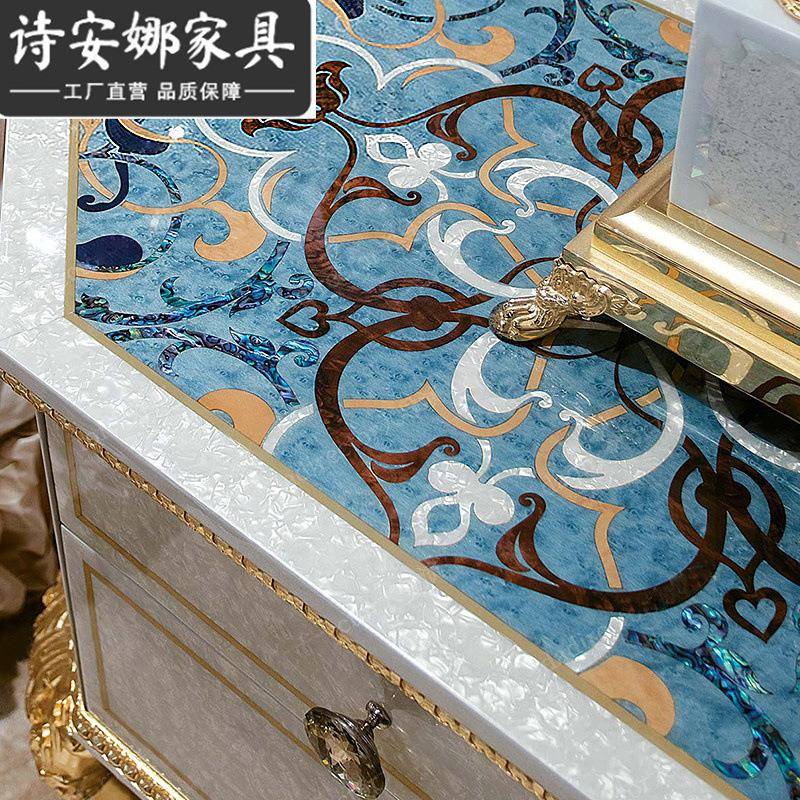 意大利奢华欧实木梳式妆台式宫新古典贝壳法镶LUW嵌别墅廷公主化
