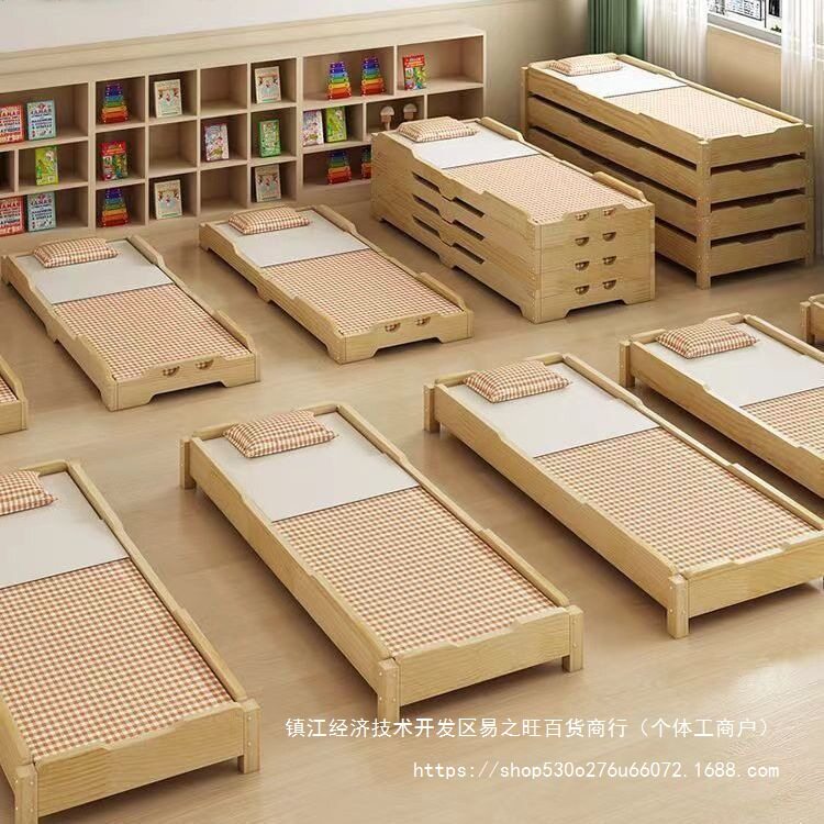 幼儿园午睡床小学生托管专用午托午休单人床实木儿童护栏叠叠床