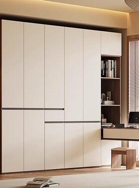 一门到顶柜家用卧室书组合段式奶油风桌免拉手储物分收AMB纳衣大