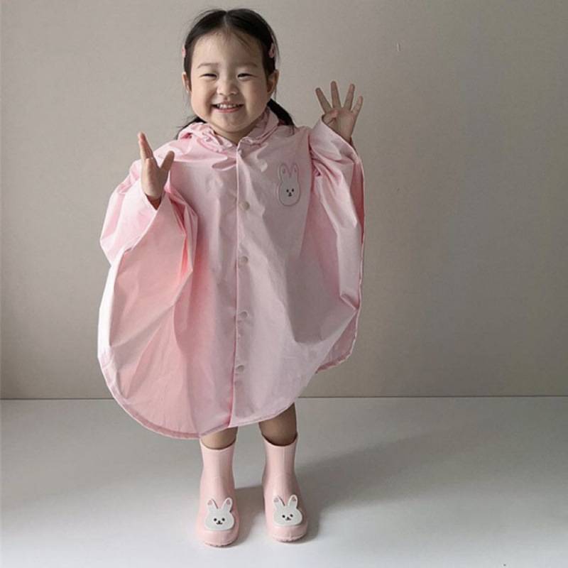 儿童雨衣斗篷式可爱软萌幼儿园宝宝卡通防水防雨男童女孩雨披