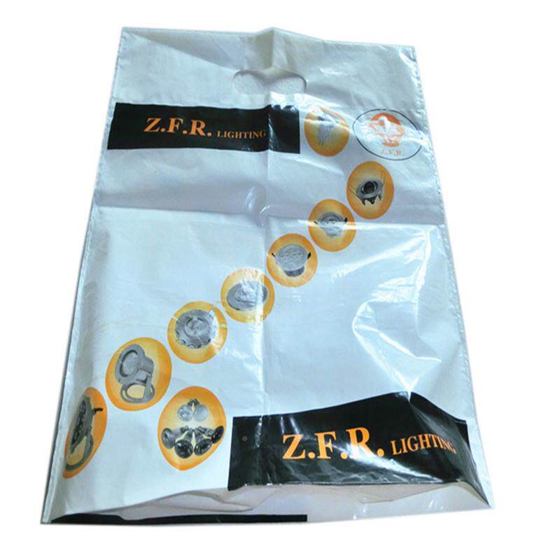 平口挖孔手眼提袋塑广告服装店四指冲孔袋料袋袋手挽袋图文彩印镜