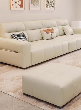 式极简实木沙发客厅小户型意现代简艺约家用棉NQD麻直排布包沙软