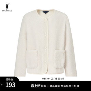 POLOWALK旗舰店女式外套保罗秋冬新品摇粒绒气质时尚淑女风外套衣