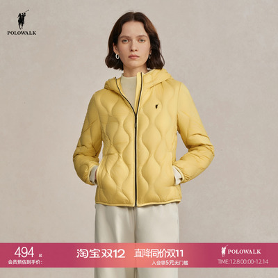 【90鹅绒】POLOWALK旗舰店女羽绒服2025冬季新款韩版轻薄简约外套