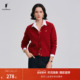 红色款 POLOWALK旗舰店女装 2026新品 时尚 毛衣翻领通勤运动开衫