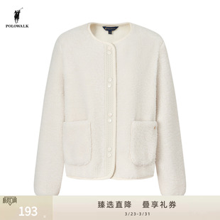 POLOWALK旗舰店女式外套保罗秋冬新品摇粒绒气质时尚淑女风外套衣