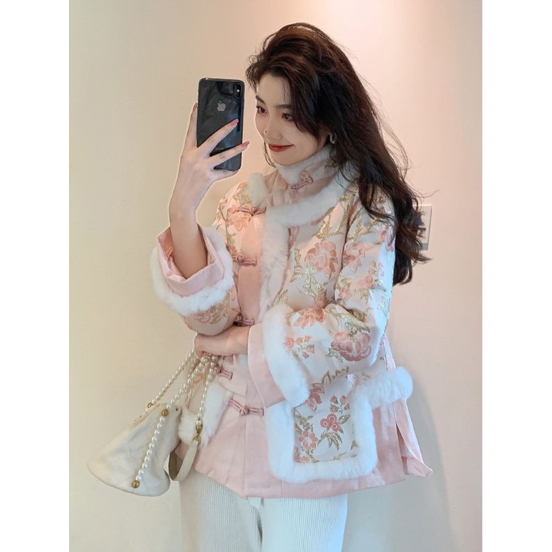 新中式女装复古上衣旗袍国风外套棉袄女冬季新款加厚棉衣棉服女