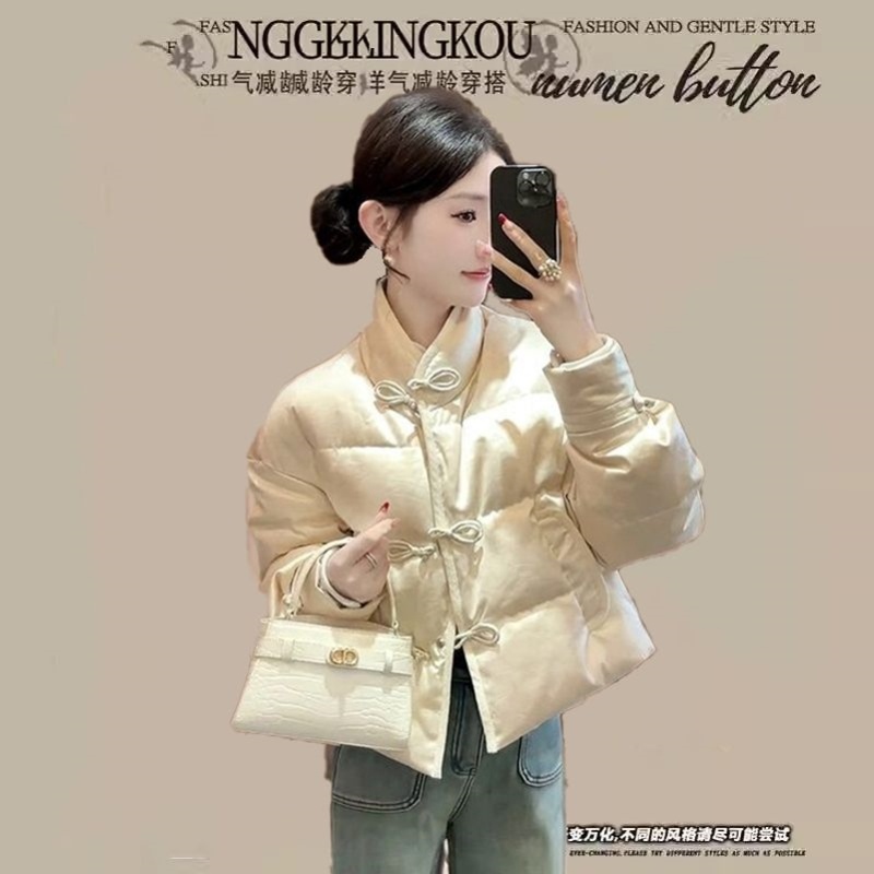 新中式时尚设计感胖MM加厚棉服外套女冬季新款洋气国风保暖外套潮