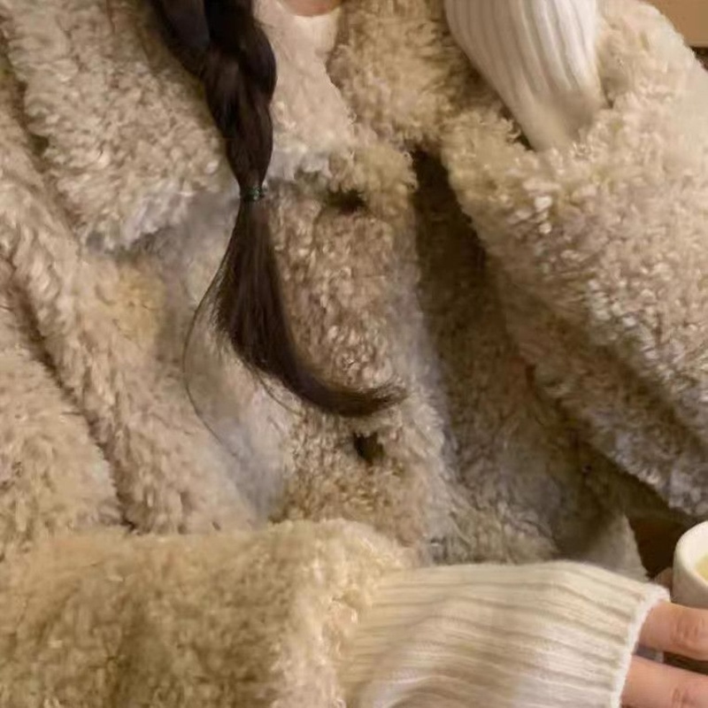 嘉幻美洋冬季保暖新款宽松中长款加厚毛毛大衣羊羔毛毛外套女皮草