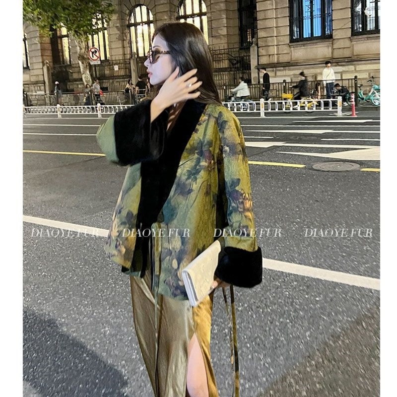 2024冬季款新中式两面可穿外套皮毛一体皮草外套国风毛毛大衣