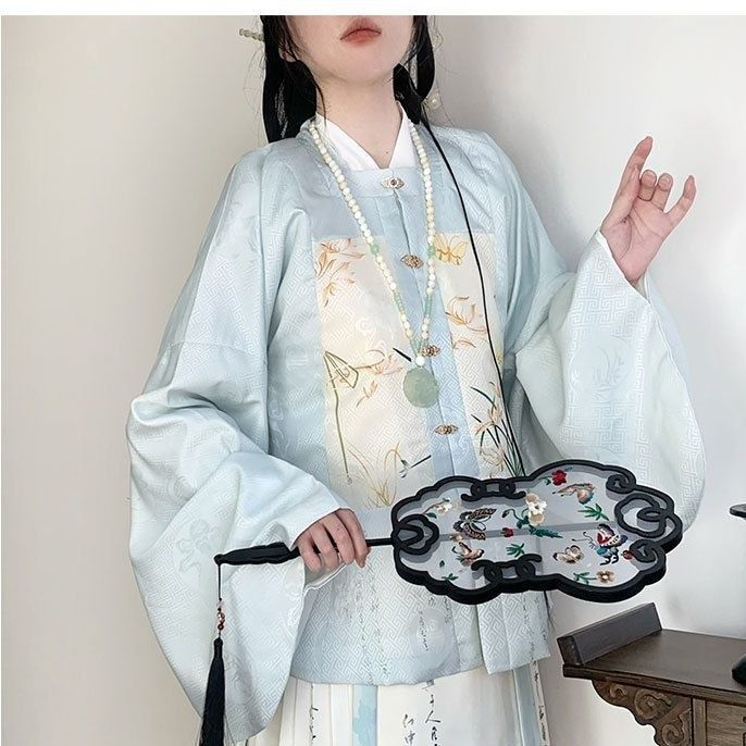 颜芙缇原创[栀兰]明制汉服女提花方领补服短袄琵琶袖马面裙秋冬