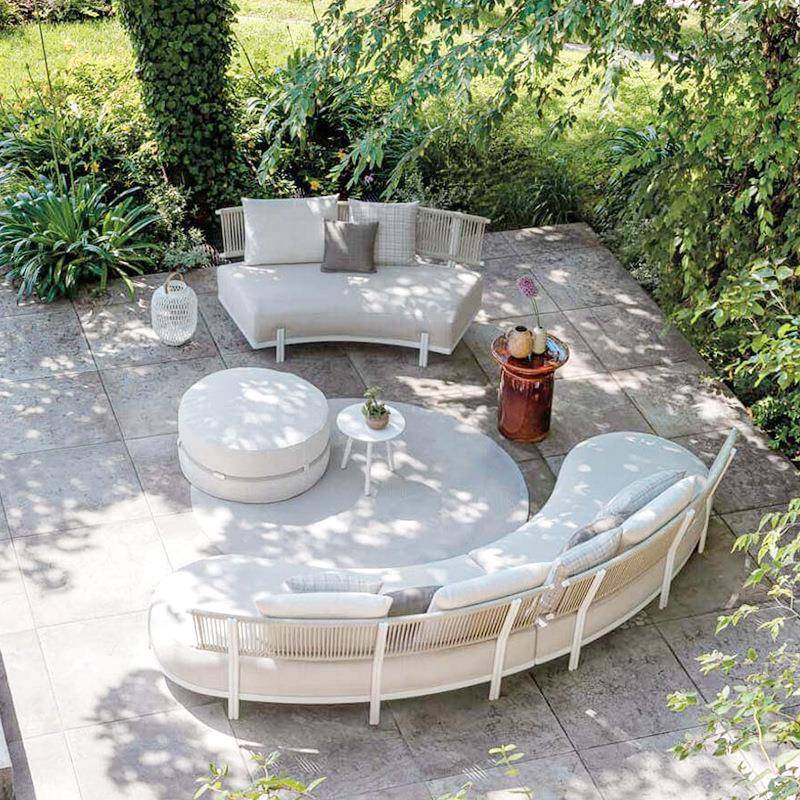 户外花园藤编沙发庭院防水酒店阳台休闲圆弧形铝合金藤椅组合家具