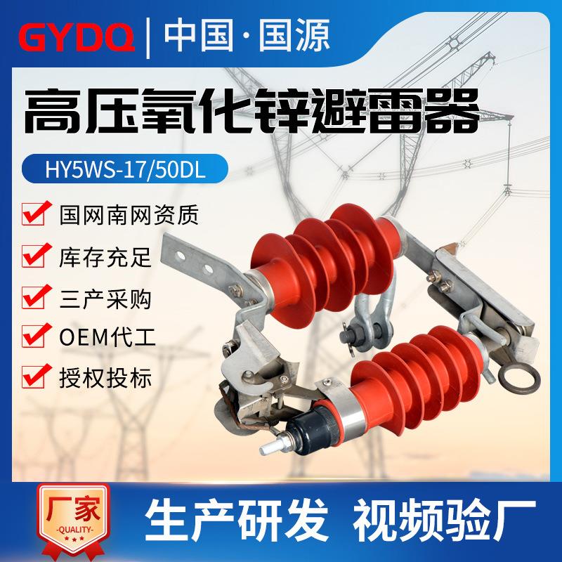 国源现货HY5WS-17/50DL-TB户外10KV可卸式高压氧化锌跌落式避雷器