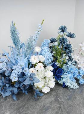 新款婚礼16766拖尾花橱窗婚布置仿真假排花婚庆路引饰装地排求花成品花