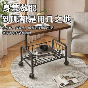 可移动边几带轮小推车置物架轻奢移动小茶几客厅沙发床头边柜收纳
