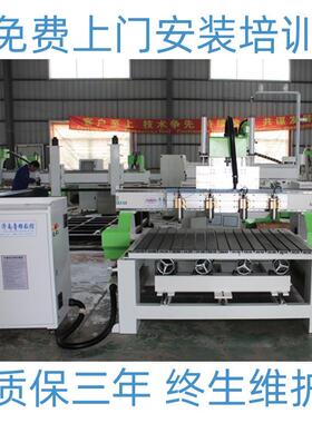 厂南家RIW高速批量实木面具一拖四立体雕刻机型大一拖四济雕刻机