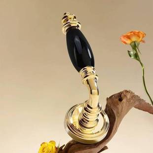 金色亮铬奶油陶瓷法式中古风房门锁卧室木门把手静音磁吸锁