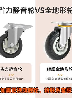 加厚平板车搬运长ANS手推车折叠轻音便携家用小加推拉货车车黑色