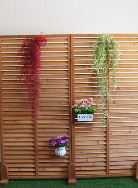 腐木百叶栅栏IFO户护外木栅栏实木庭院隔断阳台防栏装饰伸缩网格