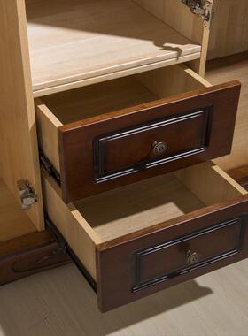 美式乡村4实LEV木衣柜3门间门5门储物大衣橱空储物柜置物柜大包邮